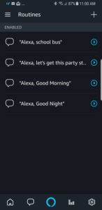 Alexa app Routines