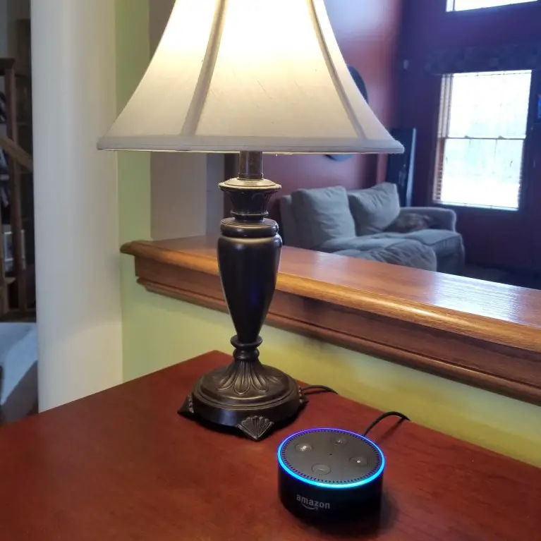 Echo Dot with Table Lamp
