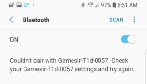 Gamesir T1d Bluetooth pair failed
