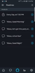 Alexa app routines scheduled