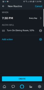 Alexa routine create